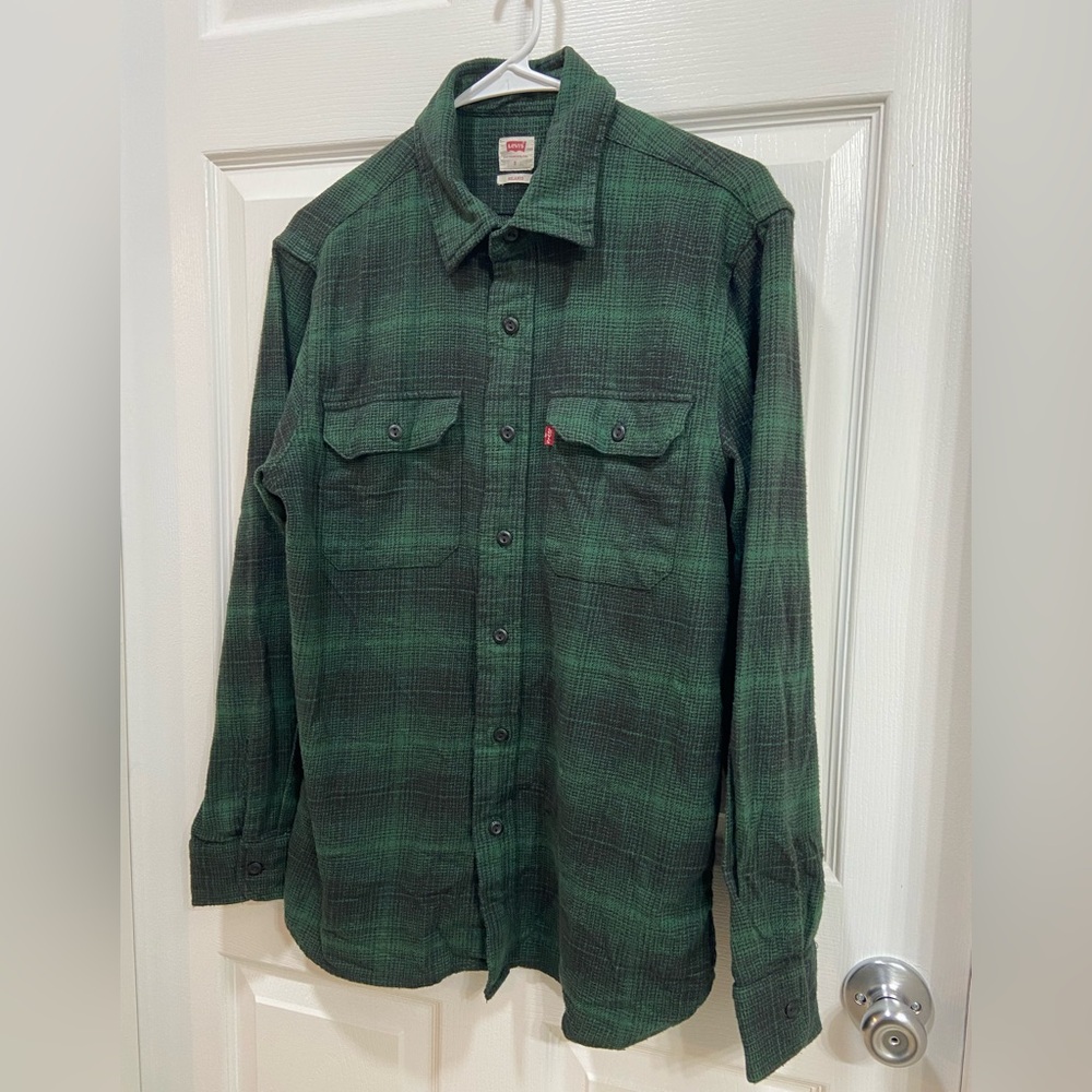NWT Levi's Men's Green Plaid Flannel Shirt